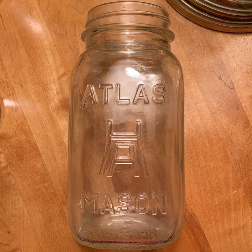FREE WITH PURCHASE******* Hazel Atlas Mason Clear Glass Canning Jar